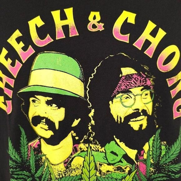 Cheech & Chong T Shirt Mens Size Medium Black Best Buds Cannabis Weed Tee - Picture 3 of 7